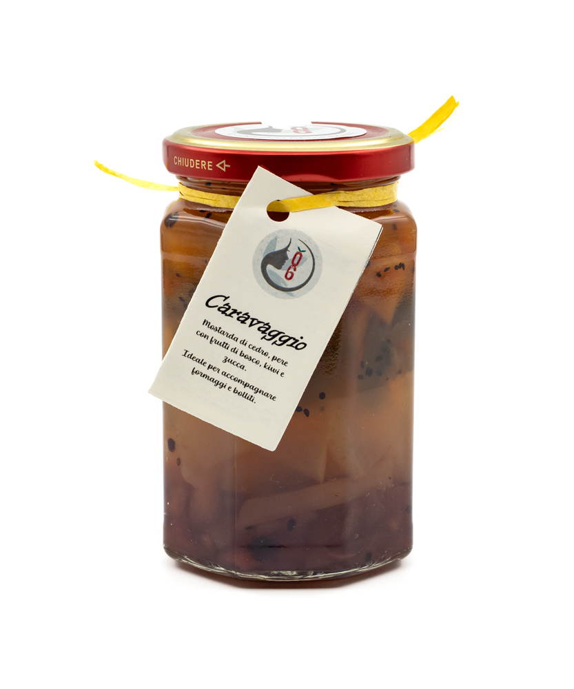 Vendita online Caravaggio: mostarda di cedro, pere, con frutti di bosco, kiwi e zucca 330g