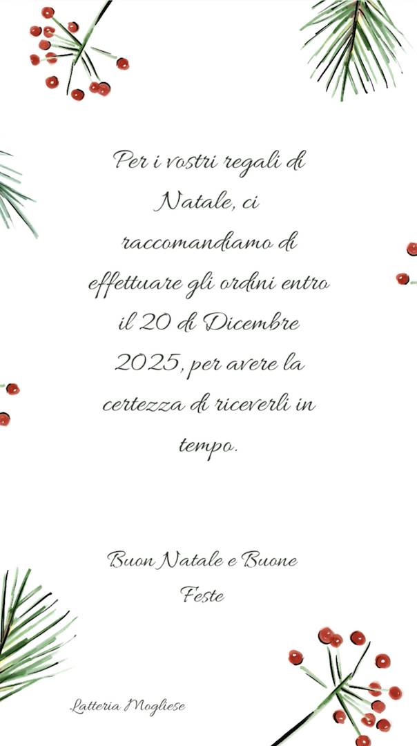 Natale 2025: ordini regali entro il 20 dicembre!