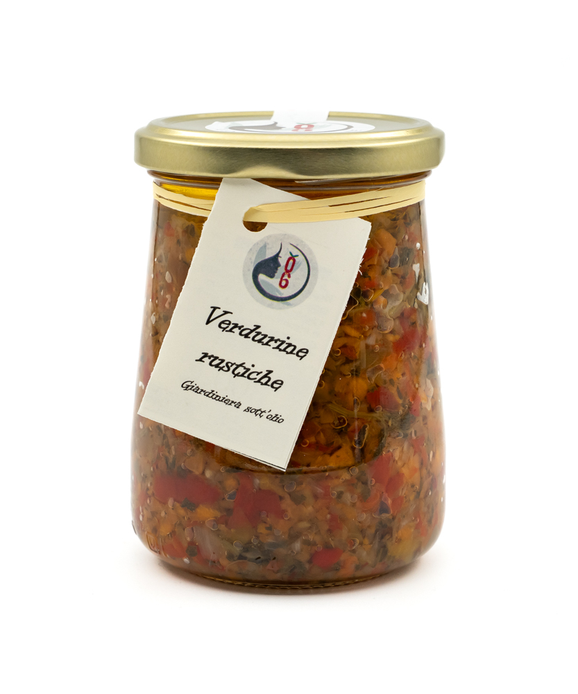 Rustic vegetables: gardener in oil