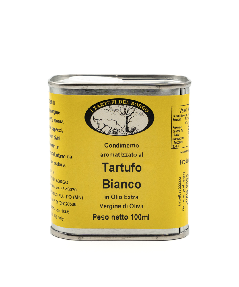 Condimento aromatizzato al tartufo bianco in olio extra vergine di oliva